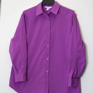 Athleta Poplin Top With Zipper Pockets Size M